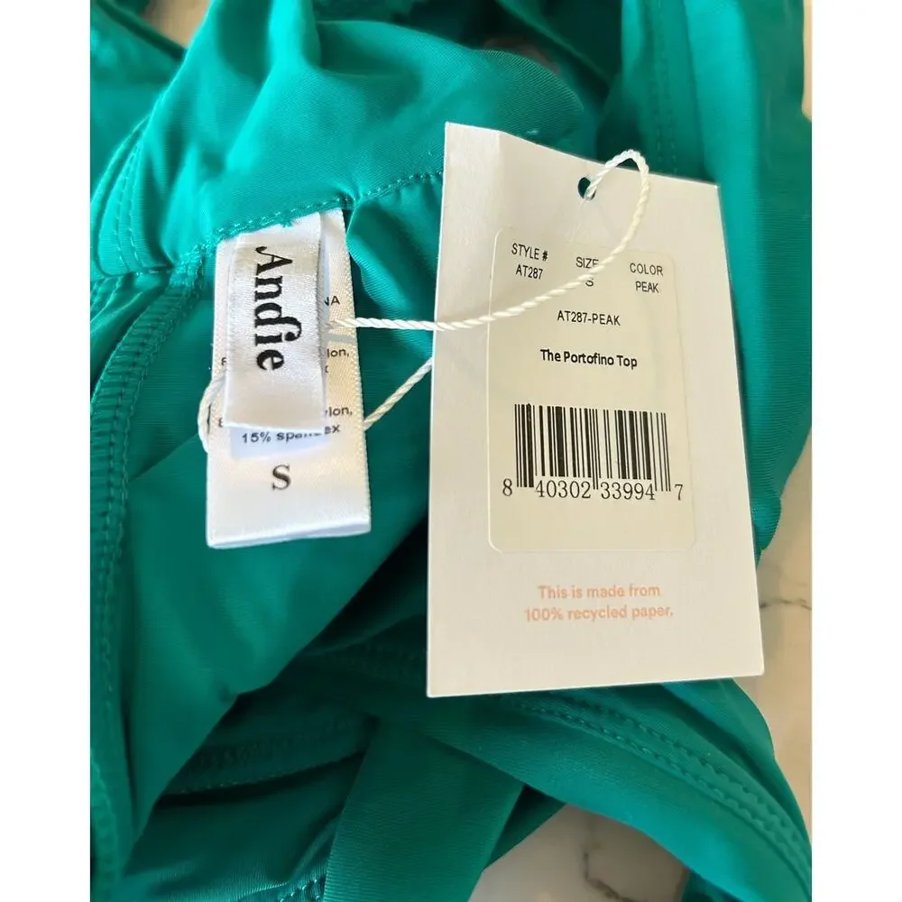 Andie Swim The Portofino Top in Peacock S NWT